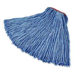 Cut-End Blend Mop Head, Cotton/synthetic, Blue, 20 Oz, 1